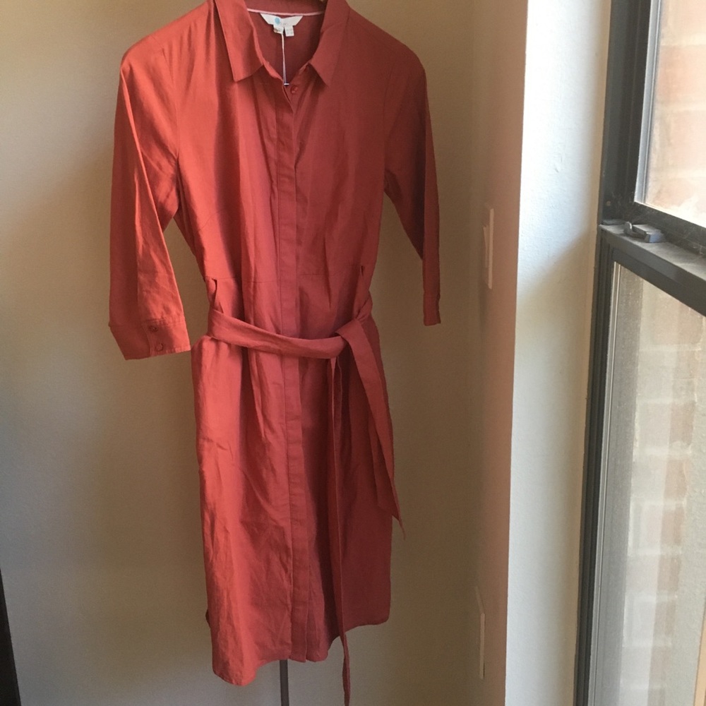 NWT Boden Freya Rust Linen Shirt Dress 6P - Picture 3 of 15